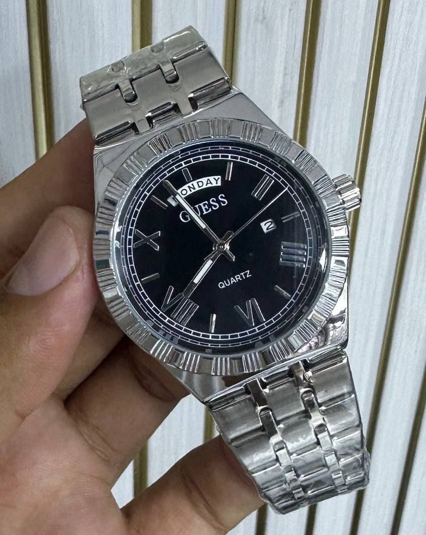 Montre Guess Connoisseur pour homme en acier inoxydable avec cadran bleu