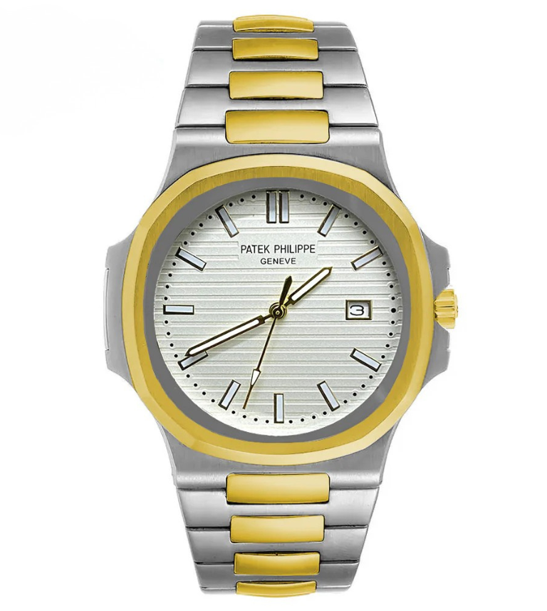 Patek Philippe Nautilus bicolore pour homme avec cadran blanc