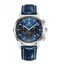 Montre Chronographe Homme BENYAR – Cadran Bleu et Bracelet en Cuir