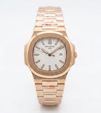 Patek Philippe Nautilus en Or Rose avec Cadran Blanc Argenté