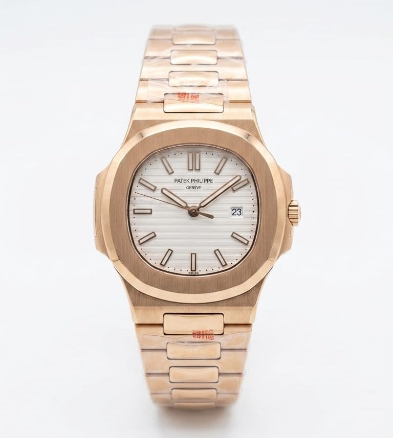 Patek Philippe Nautilus en Or Rose avec Cadran Blanc Argenté