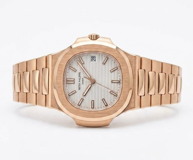 Patek Philippe Nautilus en Or Rose avec Cadran Blanc Argenté
